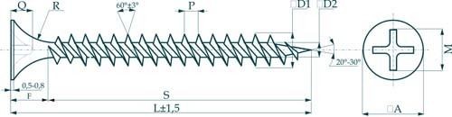 Саморезы 3,5х19 потай, частая резьба, оксид Саморезы 3,5х19 потай, частая резьба, оксид