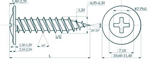 Саморезы 4,2х13 полусфера-прессшайба, цинк Саморезы 4,2х13 полусфера-прессшайба, цинк