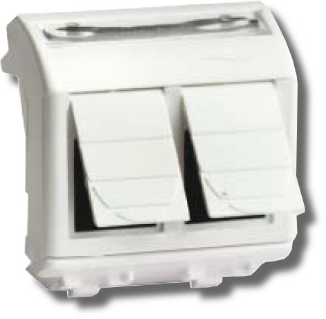 Розетка RJ-11 (белая), 2 модуля "BRAVA" (76122B) Розетка RJ-11 (белая), 2 модуля "BRAVA" (76122B)