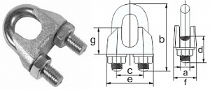 Зажим 5 мм DIN741 для троса Зажим 5 мм DIN741 для троса