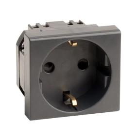 Розетка силовая Viva 2 модуля черная(45205) Розетка силовая Viva 2 модуля черная(45205)