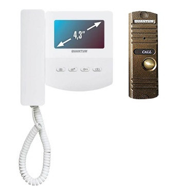 QM-433C_SET1 (белый)+Выз. панель (бронза) QM-433C_SET1 (белый)+Выз. панель (бронза)