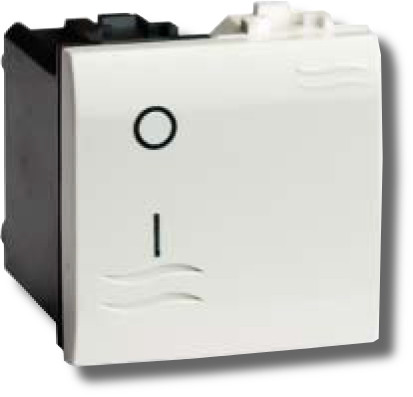 Выключатель двухполюсный 2 модуля "BRAVA", белый (76122BL) Выключатель двухполюсный 2 модуля "BRAVA", белый (76122BL)