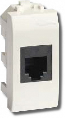 Розетка RJ-45 (белая), 1мод., "BRAVA" (76646B)