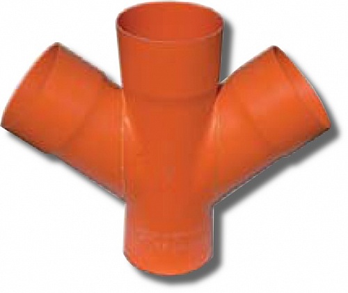 Соединение для четырех двустенных труб, 45°, D=125, 021125 Соединение для четырех двустенных труб, 45°, D=125, 021125